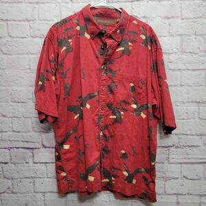 Vintage Woodland Trail Red Button Shirt Size XXL Bald Eagles All Over Print Soft
